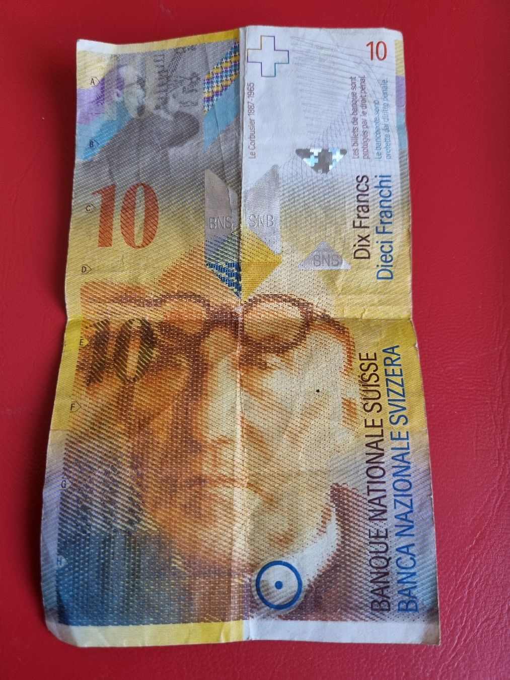 Banknoten: SCHWEIZ: 10 FRANKEN- NOTE GEBRAUCHT – Gebraucht aus Heimenschwand von rog_p7h9 1