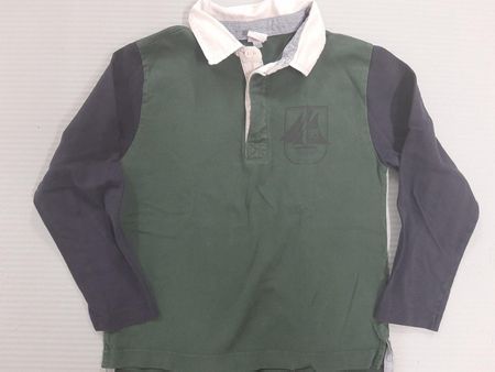 Cooles Orig.PETIT BATEAU Rugby-Shirt Grün/Blau 116/6J TOP!!!