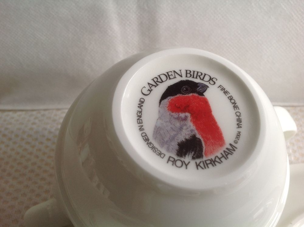 TASSE JUMBO + Soucoupe Roy Kirkham Alpine Strawberry Fraise Fine Bone