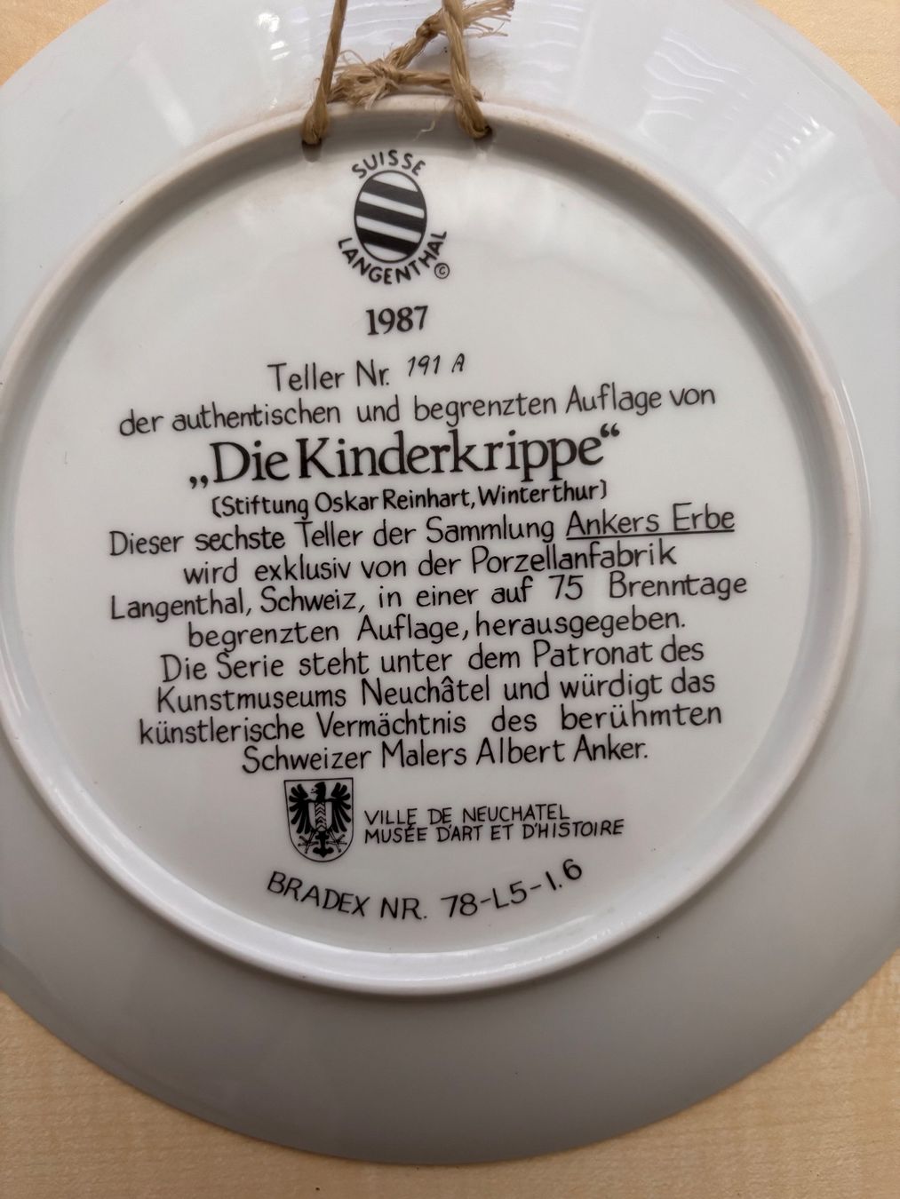 Teller: Sammelteller Albert Anker (Teller 6) – Gebraucht aus Leibstadt von Dany603 1