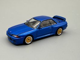 Nissan Skyline GT-R (R32) 1:64 POPRace Bayside Blue neu OVP