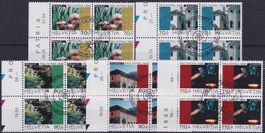 1998, Pro PARIA B259-B263 Viererblöcke mit Ersttags-Stempel.