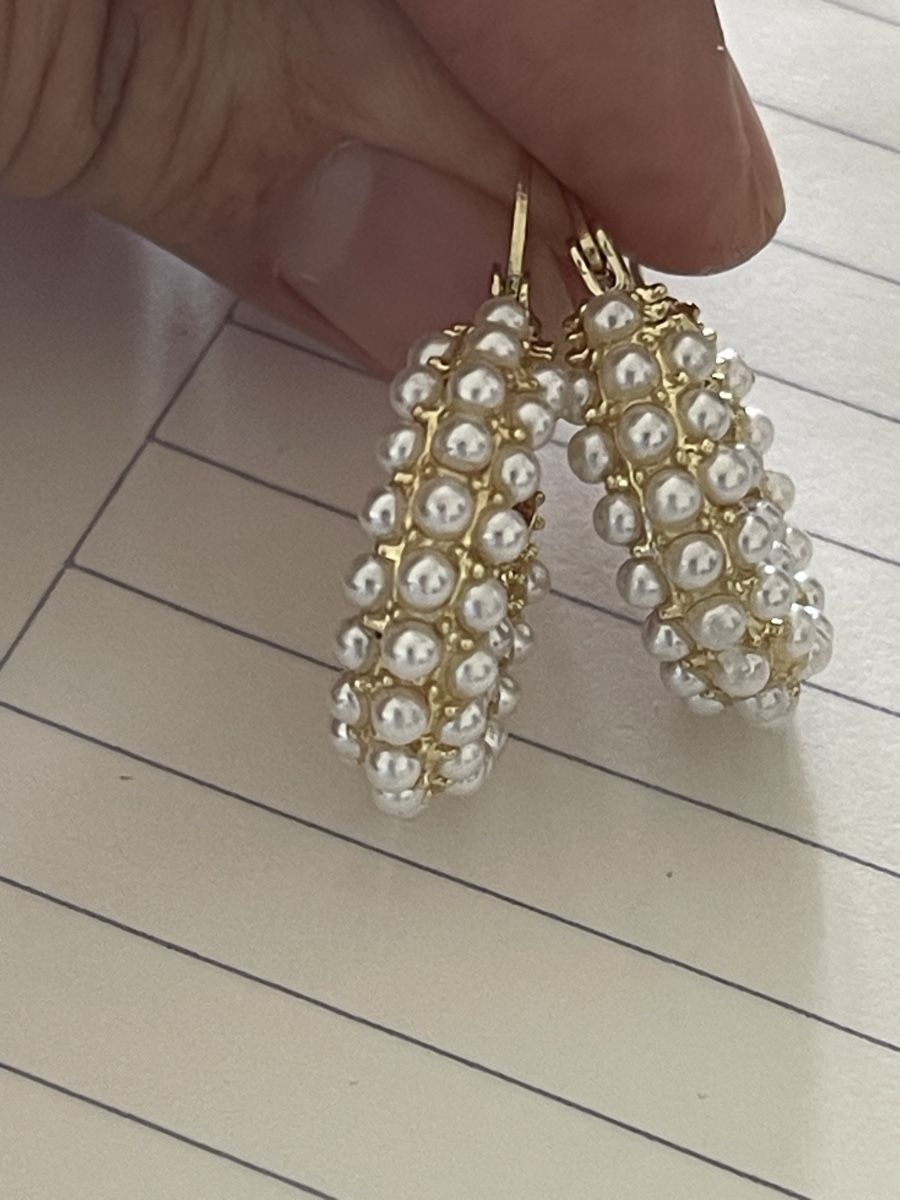 Ohrringe & -stecker: Jolies créoles plaquées or et petites perles neuves  – Neu (gemäss Beschreibung) aus Kloten von Vermicelles 2