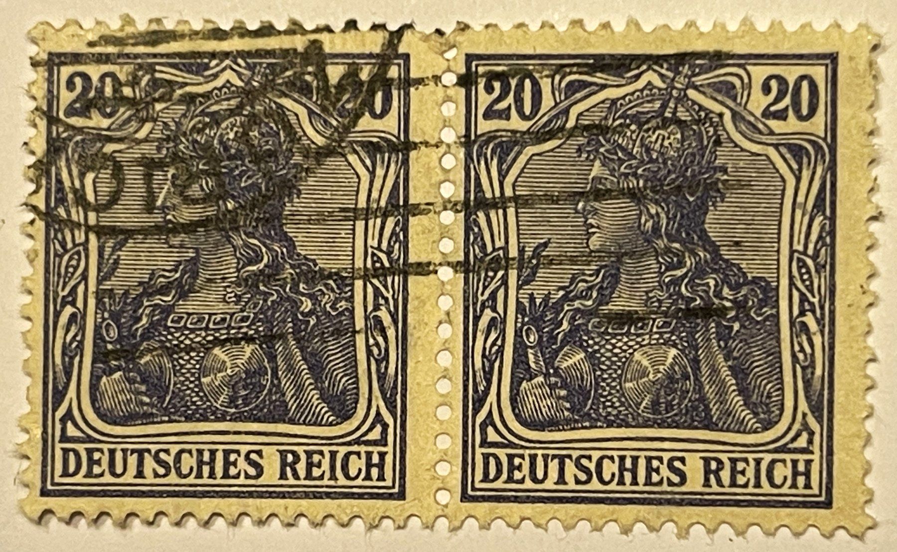 Tutti i francobolli: 1902 Germania Deutsches Reich 20Pf. – Usato da Oftringen venduto da Vucki 1