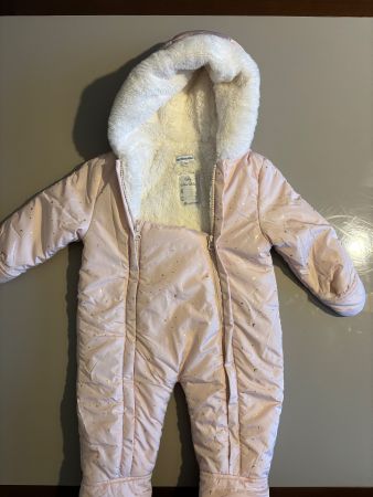 Combinaison de ski bébé rose, chaude et douillette 12 mois