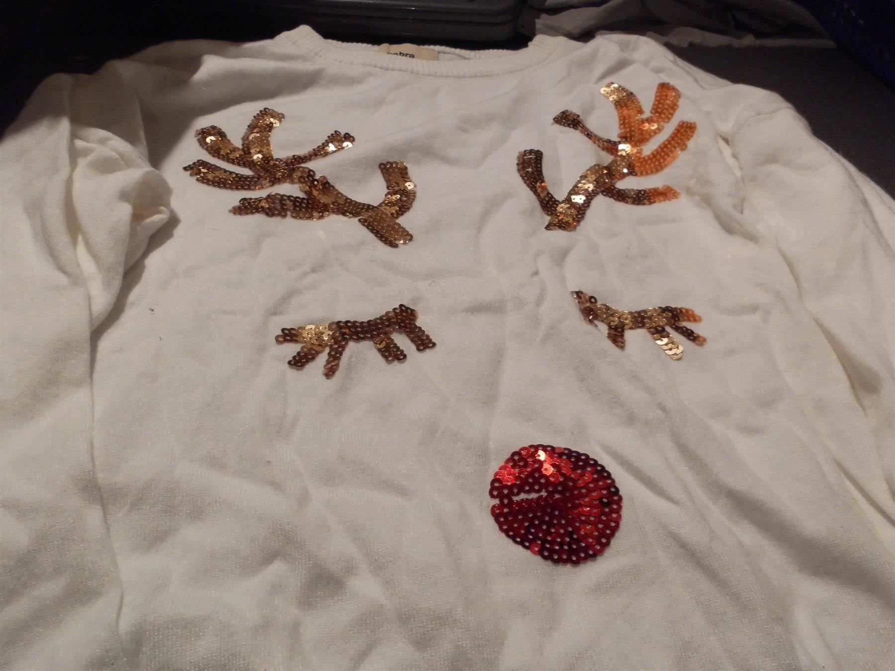 Zebra Maglioni & Felpe: Pullover Grösse S, Zebra, weiss, Pailletten – Usato da Zürich venduto da abraxas1291 1