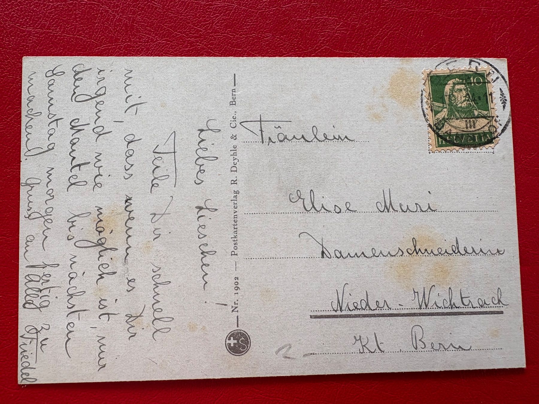Cartoline postali: 1924 // Beatenberg, Kirche mit Eiger, Mönch und Jungfrau – Usato da St-Légier-La Chiésaz venduto da Theo005 1