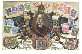 AK Briefmarke 60 jährige Regierungsjubiläums Kaiser Franz