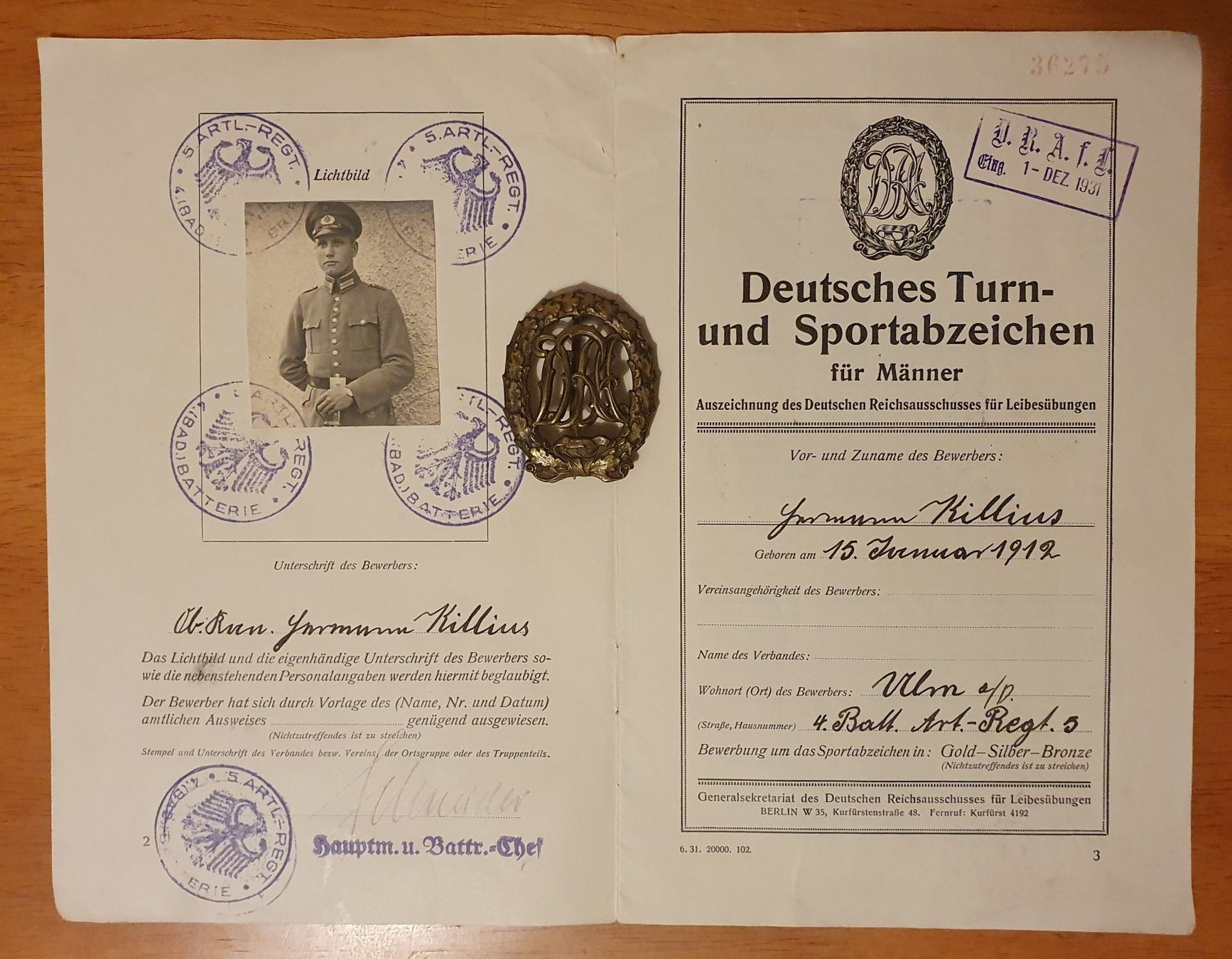 Medaillen: WW2 Deutsches Reichssportabzeichen – Gebraucht aus Pregassona von eld_st6b 3