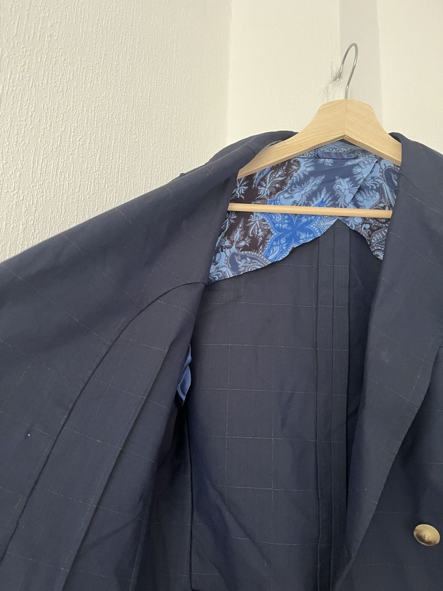 Etro Jacken: Etro Blazer Navy Check Pattern Double Breasted Size 48 – Gebraucht aus Lausanne von Danash 4