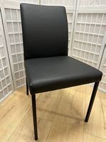 4 Stühle SIENA Leder schwarz Metall schwarz lackiert