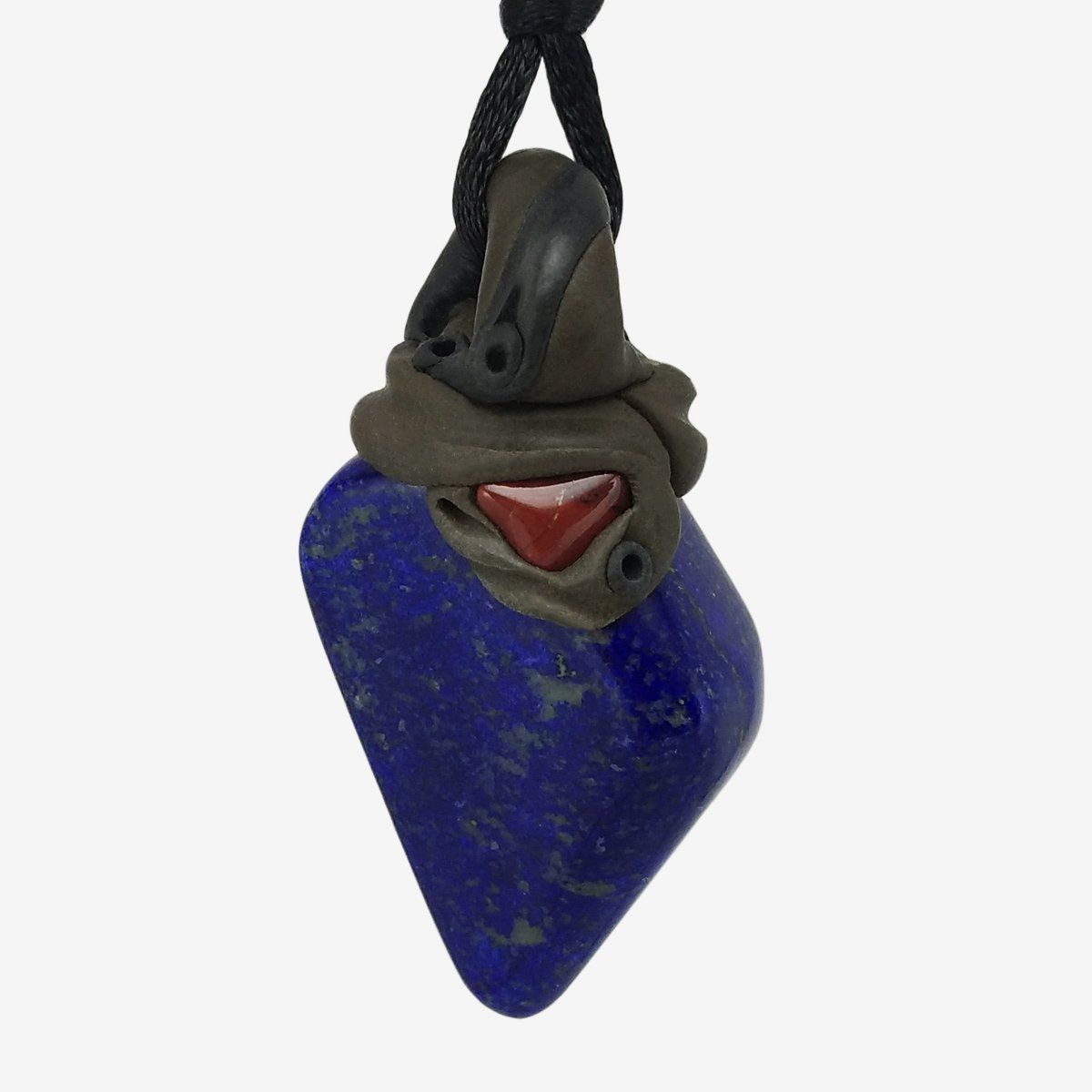 Minerali & Pietre curative: Lapislazuli Steinanhänger mit zusätzlich eingefasstem Jaspis – Nuovo e nell'imballaggio originale da Meilen venduto da Kaleidoskopia