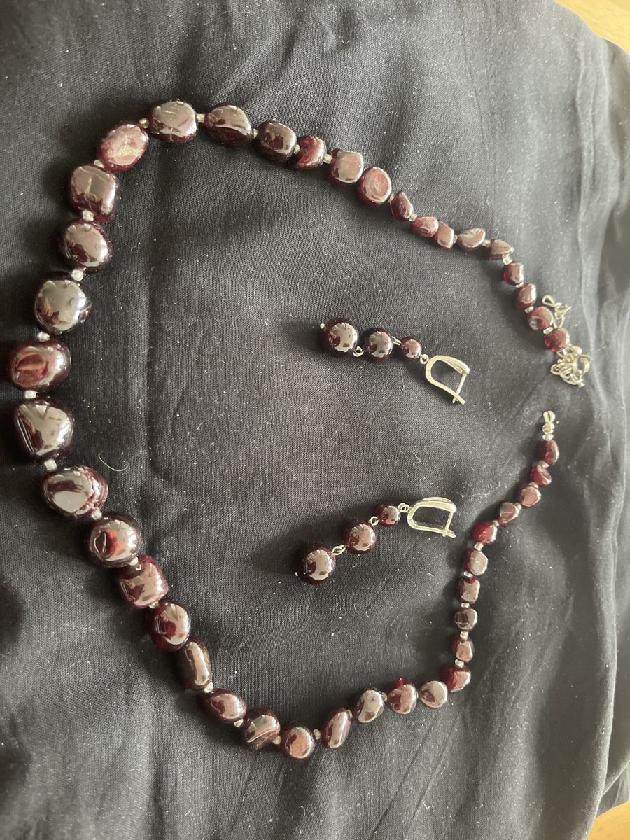 Catenine: Granat Kette und Ohrringe – Usato da Birmensdorf ZH venduto da irina61