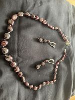 Granat Kette und Ohrringe