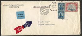 Flugpost Schweiz 1930 USA Detroit Paris Genf Luftpost