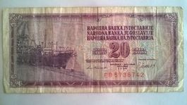 Billet banque Ex-Yougoslavie 20 Dinars 4/11/1981 BE