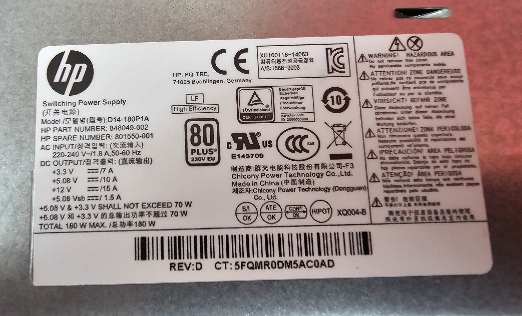 Hewlett Packard PCs: HP Netzteil Powersupply – Gebraucht aus Dorf von Miner-supply