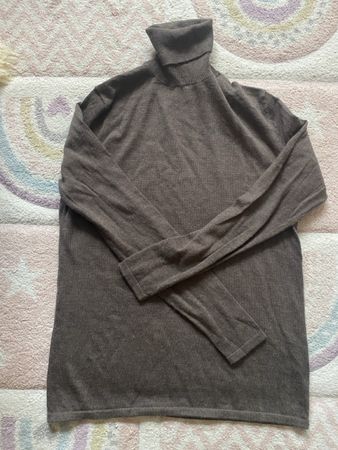 Rollkragenpullover sevensigns Merino Wolle braun Grösse L