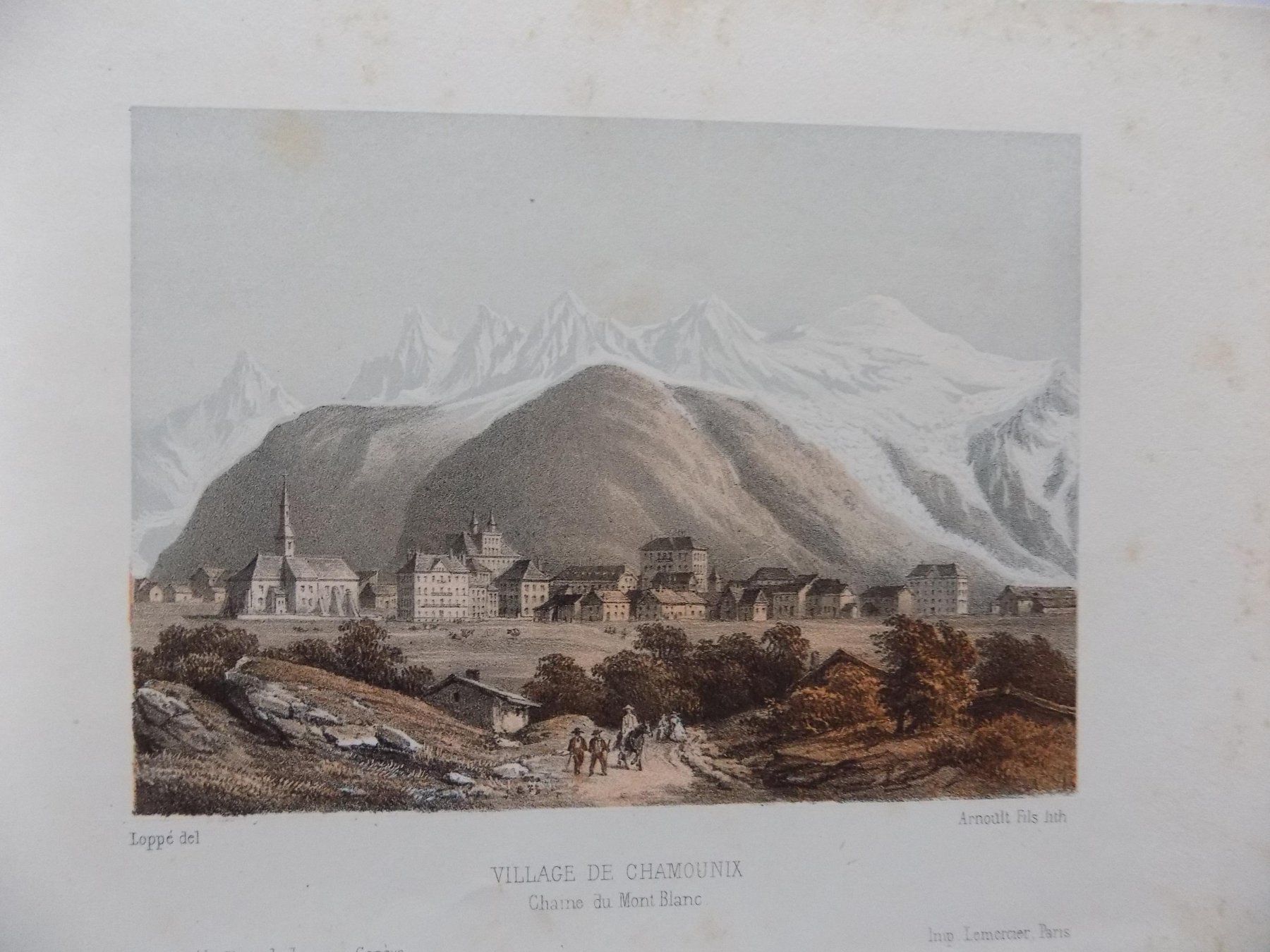 Stiche: Chamonix getönte Lithographie von Loppé – Gebraucht aus Risch von Antikfee 3