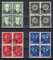 Pro Juventute 1943,  Serie im 4er-Block mit ET-ʘ