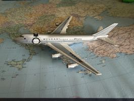 Flugzeugmodell BVLGARI Aluminium Alitalia Boeing 747 sammels