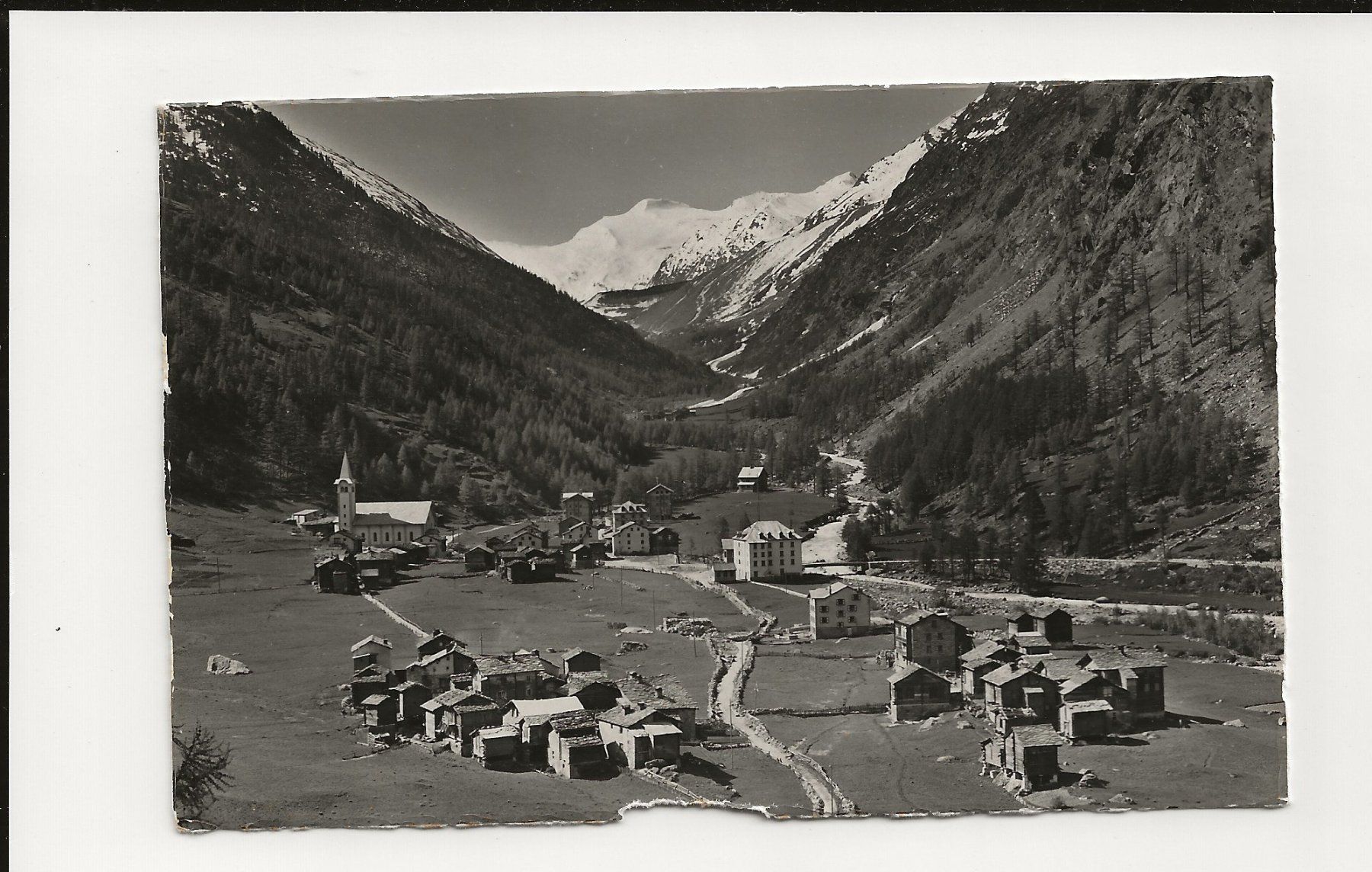 Cartoline postali: AK 1940 Saas-Almagell mit Monte Moro-Pass – Usato da Greifensee venduto da 315WDO