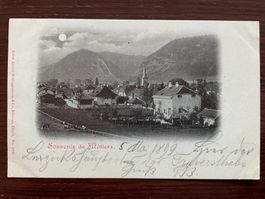 SOUVENIR DE MÔTIERS (VAL-DE-TRAVERS) clair de lune, 1899