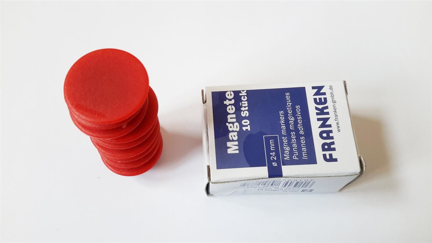 Magnete: Magnete 10 Stück, 24 mm, rot – Neu und originalverpackt aus St. Gallen von cointec 5