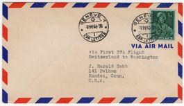 seltener Erstflug von Genf nach Washington vom 7.IV.1947