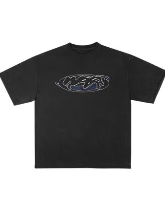 T-shirt noir graphique vintage été 