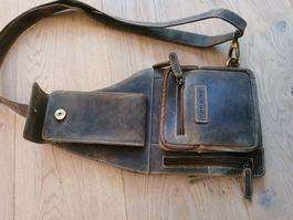 Herren Tasche Leder Wild Wolf Hand Made Neuwertig