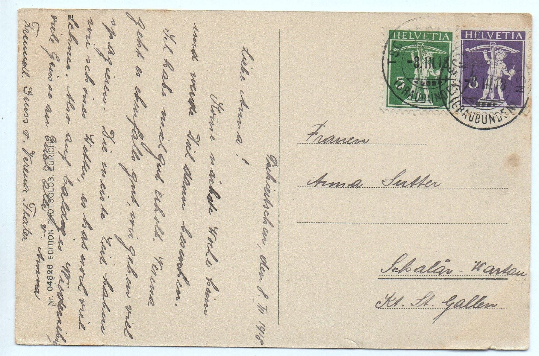 Cartoline postali: TSCHIERTSCHEN 3 Frauen – Usato da Jona venduto da philajona 1