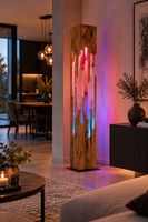 Altholz-Stehlampe Skyline Glow aus Altholzbrettern