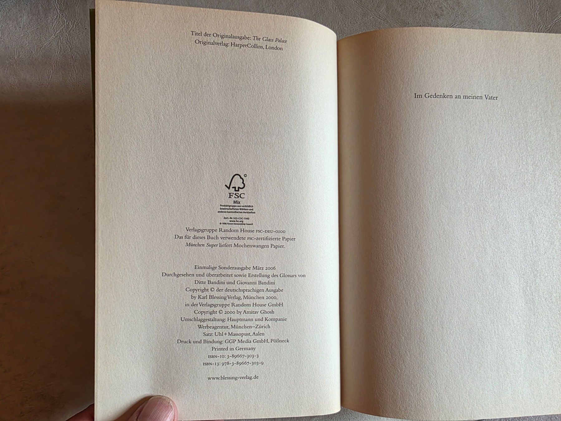 Libri: Der Glaspalast - Amitav Ghosh - Roman - 2006 – Usato da Walterswil BE venduto da Lonitti 3