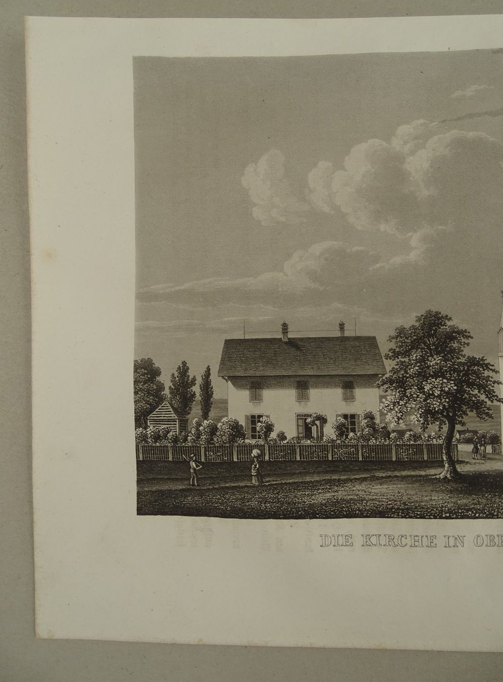 Incisioni: KIRCHE IN OBFELDEN, AQUATINTA, 1853 – Usato da Grüningen venduto da Kartensammler 3