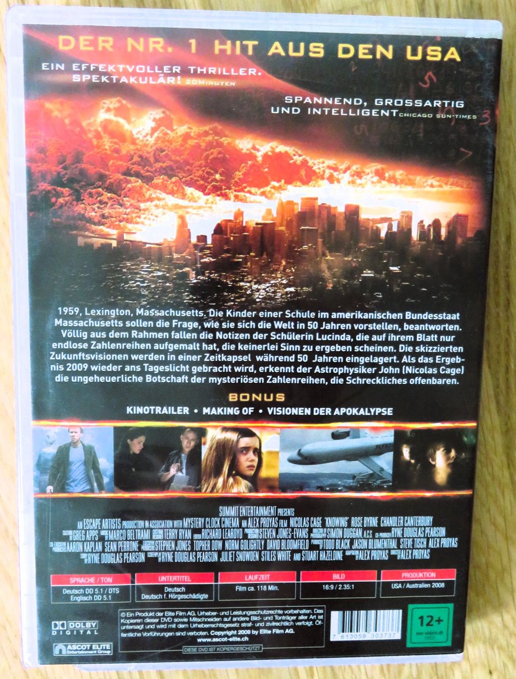 Tutti i DVDs: Knowing DVD - Nicolas Cage – Usato da Riehen venduto da martinaaebersold 1