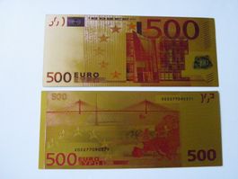 Geldschein 500 Euro goldfarben, Zustand Neu