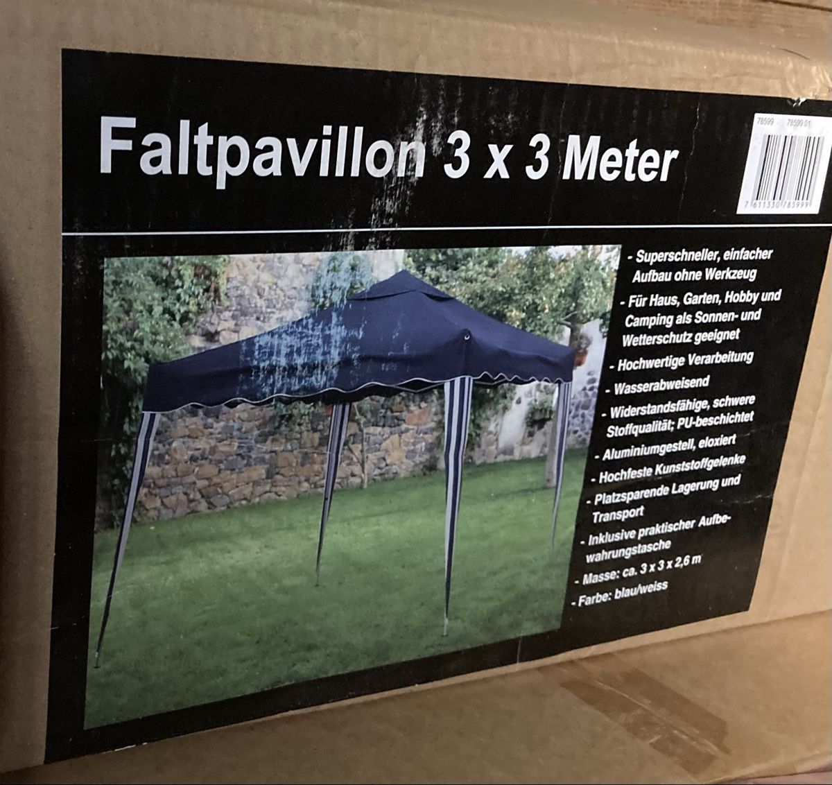 Tende & Padiglioni: Faltpavillon 3x3 Meter blau weiss.  – Usato da Liebefeld venduto da porsche510 1