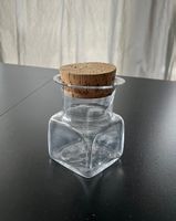 Bonbonnière rétro en verre carré avec couvercle liège