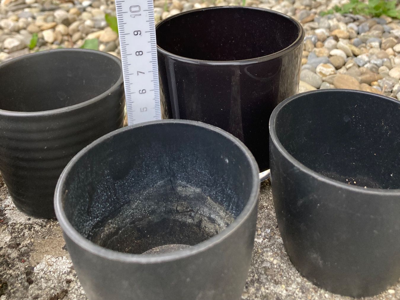 Vasi per fiori: 7x Übertöpfe schwarz – Usato da Hitzkirch venduto da eve_may 2