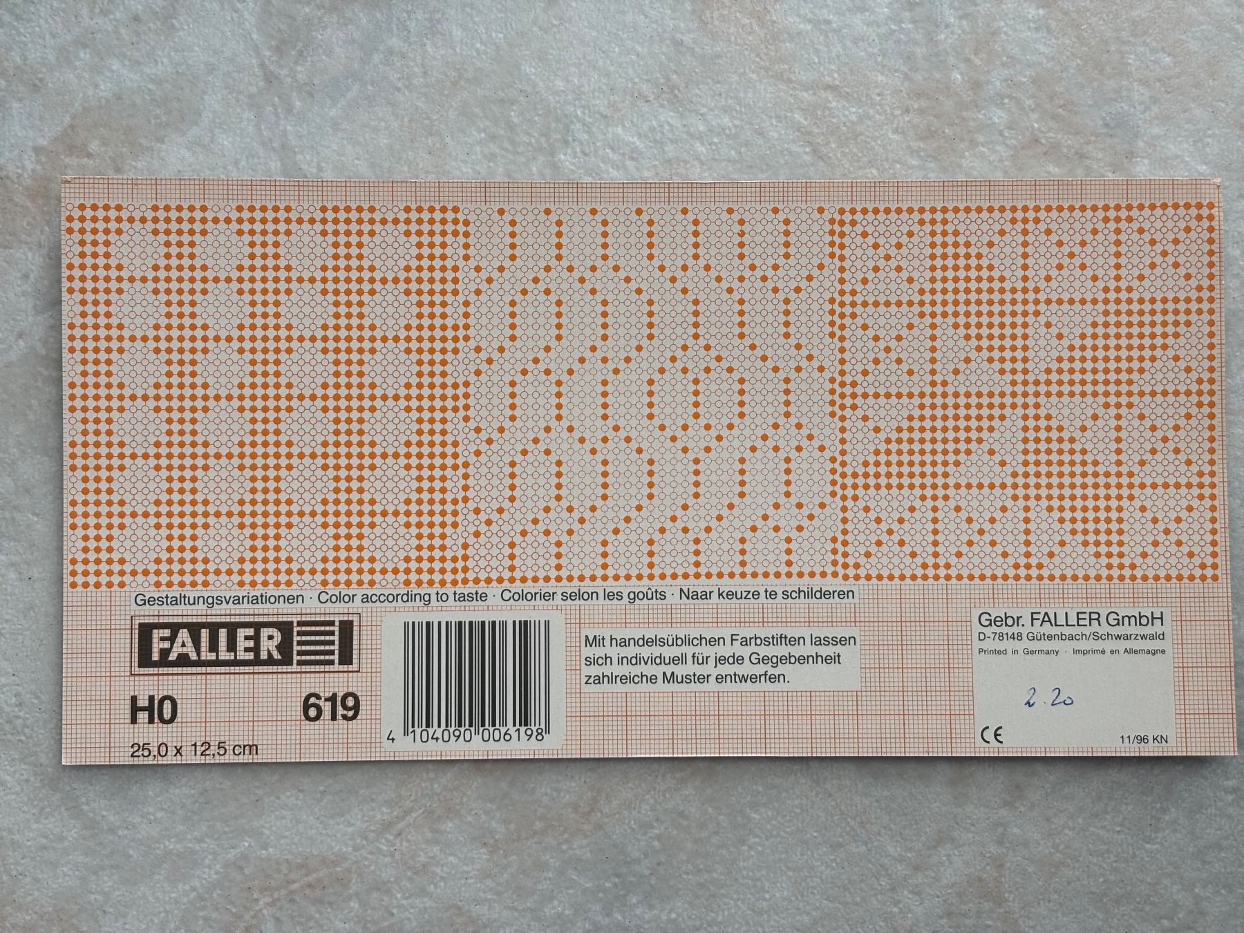 Faller Modellini di ferrovie: Faller 619 Karton Mauerplatte HO – Nuovo e nell'imballaggio originale da Hauterive NE venduto da eriamch 1