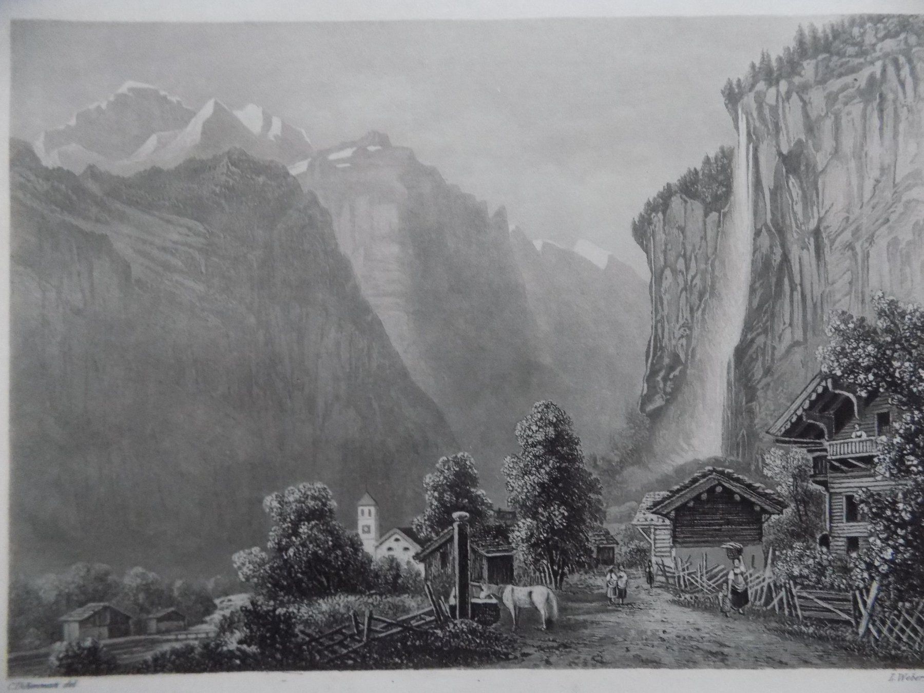 Incisioni: Staubbach Lauterbrunnen Dikenmann – Usato da Risch venduto da Antikfee 2