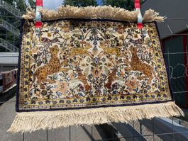 Kashmir Seide Teppich 64x43 geknüpft sauber Zustand perfekt