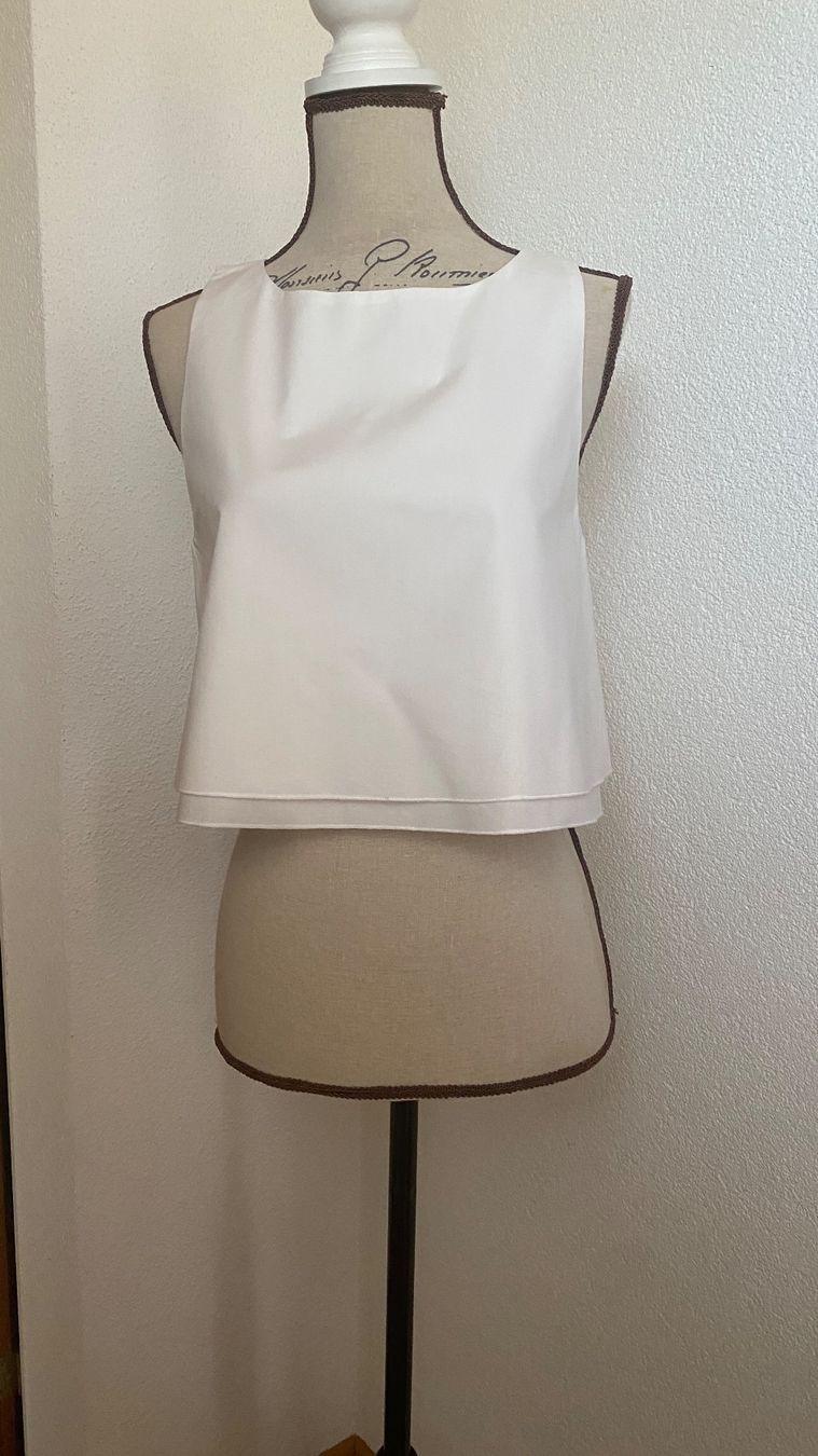 Top: Top cropped taille 36 coton été chic – Nuovo e nell'imballaggio originale da Romont FR venduto da jeanne110