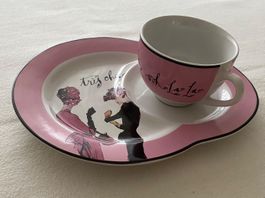 Stylisches Kaffeetassen-Set für's Damen-Kaffeechränzli