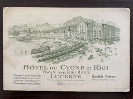 LUZERN Hotel du Cygne et Rigi (Hotel Schwanen), LITHO Trüb
