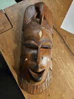 Afrikanische Holzmaske, Wanddeko, Handarbeit, (M)