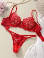 Unterwäsche-Set:BH-String-Tanga-Spitzen-Unterwäsche-Grösse M