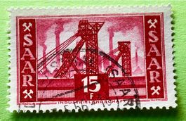 BRIEFMARKEN AUS Saarland  Industrielandschaft  GESTEMPELT