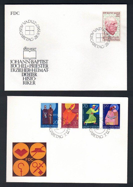 Alle Briefmarken: FDC Liechtenstein 1966-1968 – Gebraucht aus Pfäffikon ZH von Romulus 4